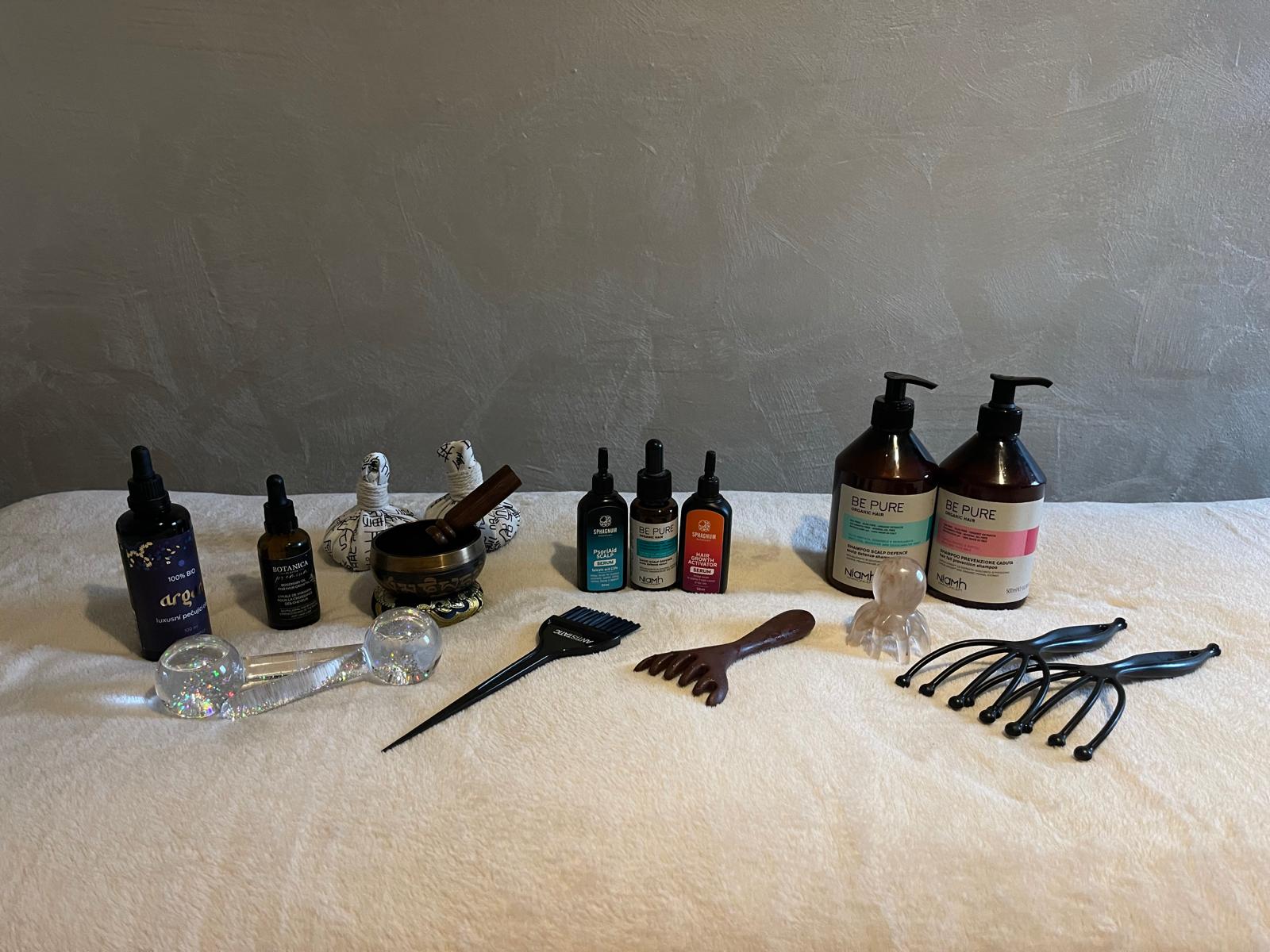 Profesionální produkty a nástroje pro Head Spa rituál